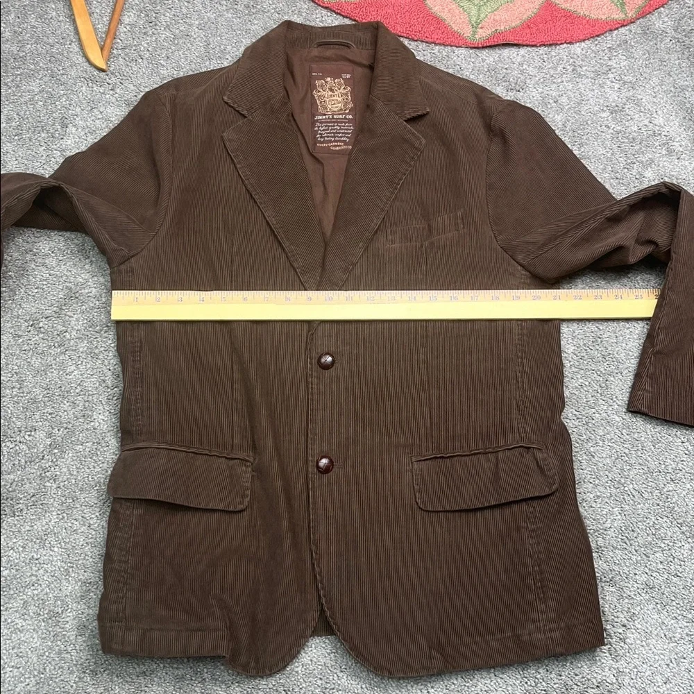 Brown Corduroy Sports Coat Elbow Patches Leather Buttons Size Medium